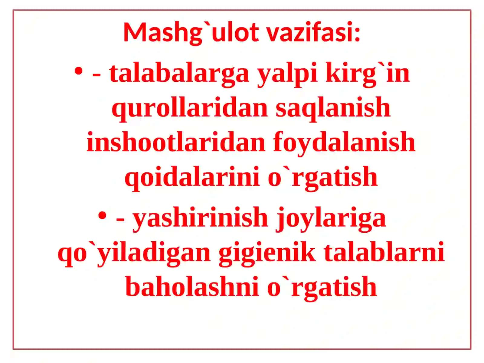 №7. Амалий ишФавқулода вазиятлада ахолини мухофаза иншоотлари 4