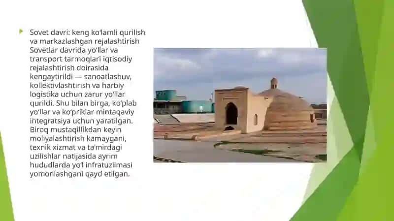 O'zbekistonda yo'l qurilishi tarixini tahlil qilish. 4