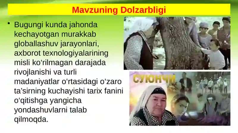 Tarix darslarida tarixiy badiiy va hujjatli fillmlar namoyishi va tahlili 4