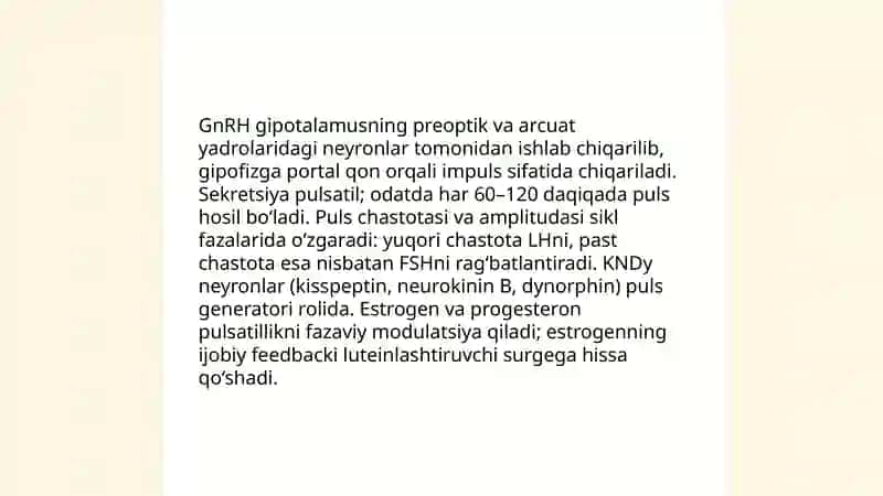 Jinsiy siklning gormonal boshqariluvi mexanizmi 4