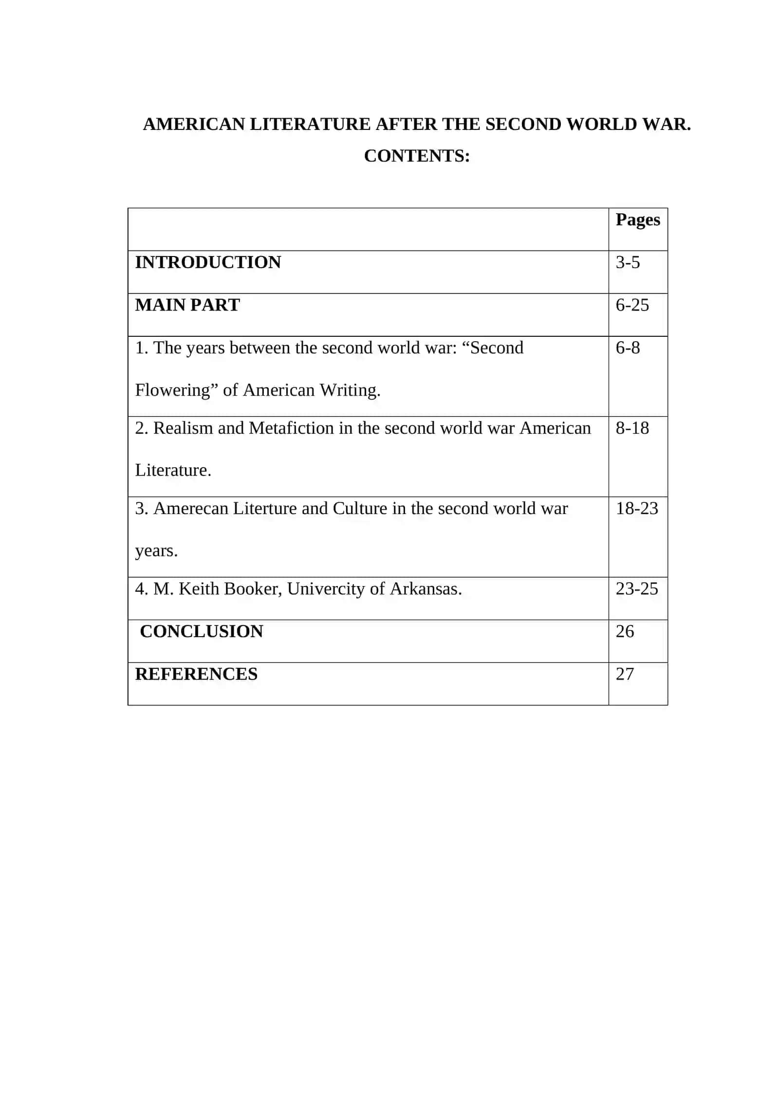 AMERICAN LITERATURE AFTER THE SECOND WORLD WAR 4