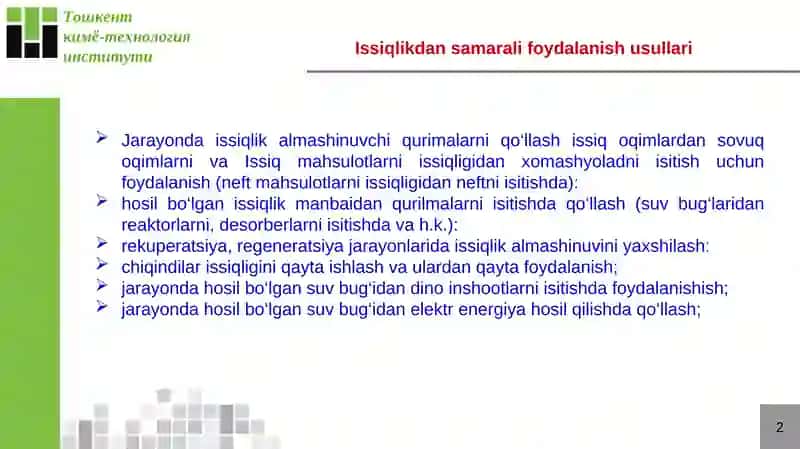 NEFT-GAZ SANOATIDA ENERGIYA TEJAMKOR TEXNOLOGIYALAR 4