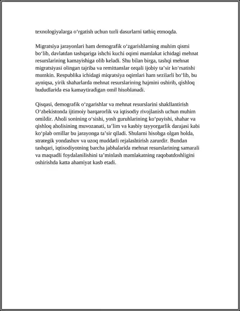 MEHNAT RESURSLARINI SHAKILLANTIRISH VA ULARDAN FOYDALANISH MUAMMOLARI 4