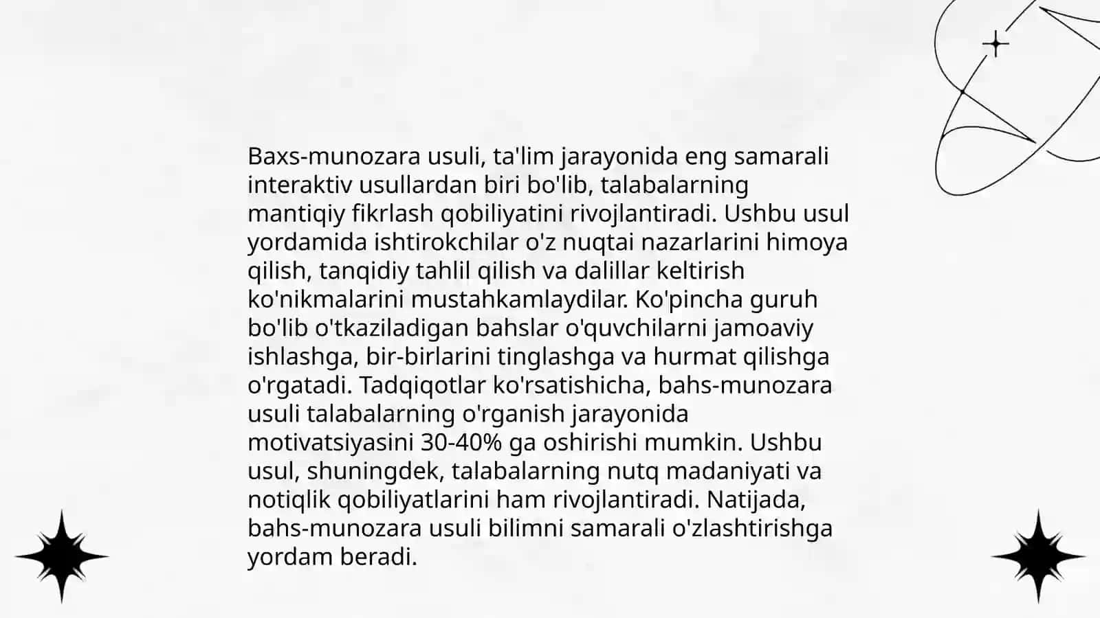 Baxs-munozara usuli ta'limda 4
