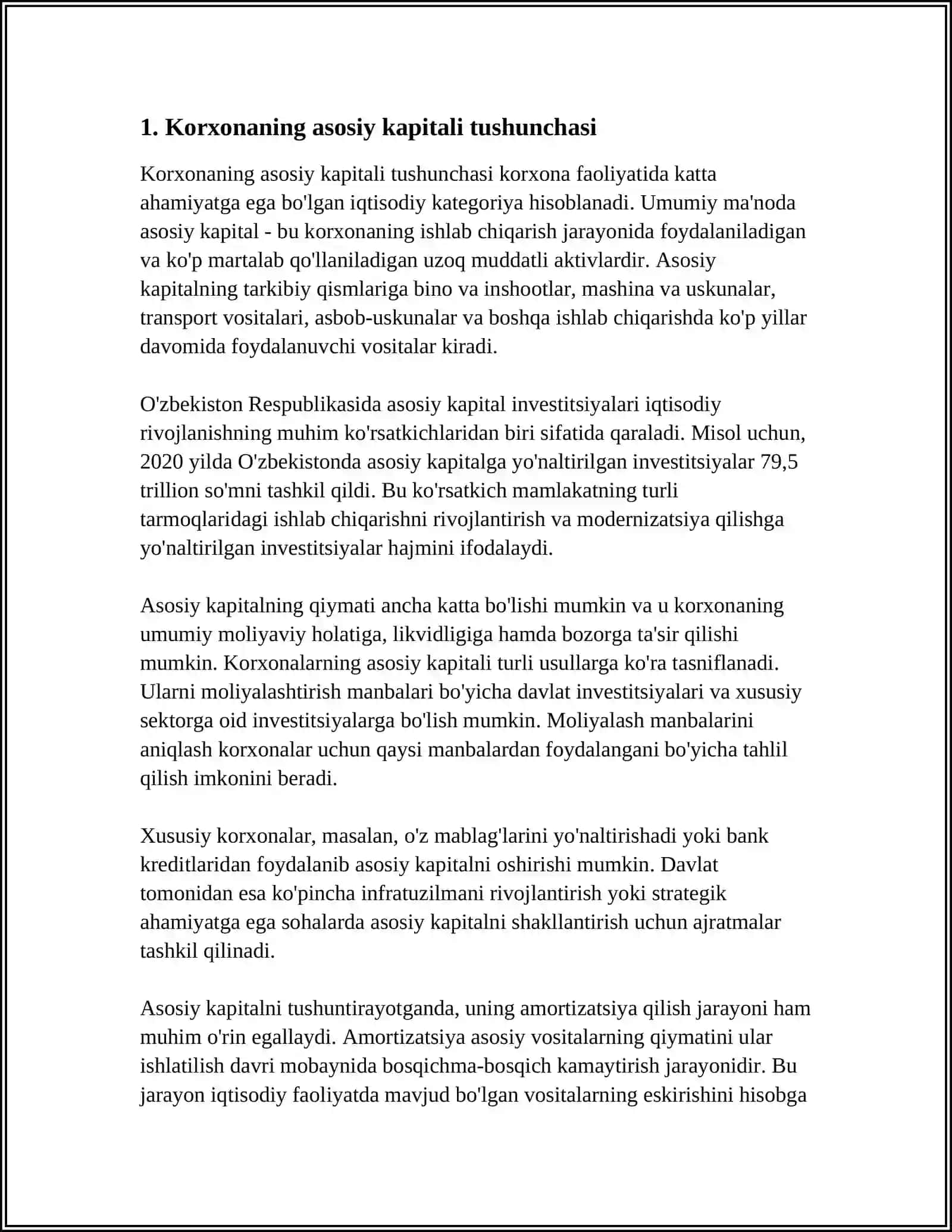 KORXONANING ASOSIY KAPITAL VA ISHLAB CHIQARISH QUVVATI 4