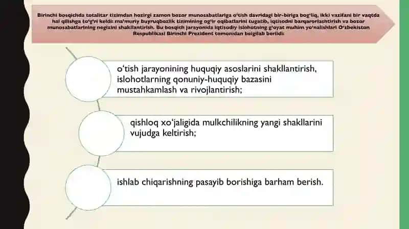 O‘zbekiston iqtisodiy mustaqillikni taminlashga qaratilgan strategiya asoslari 4