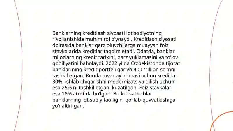 Tijorat banklari va ular faoliyatini rivojlantirishning asosiy yo'nalishlari 4