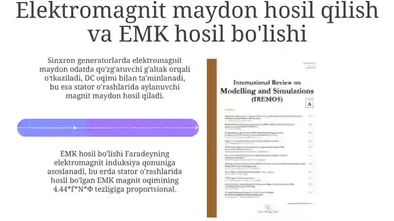 Sinxron generatorlarning ishlash prinsipi va ularning asosiy parametrlarini hisoblash 4
