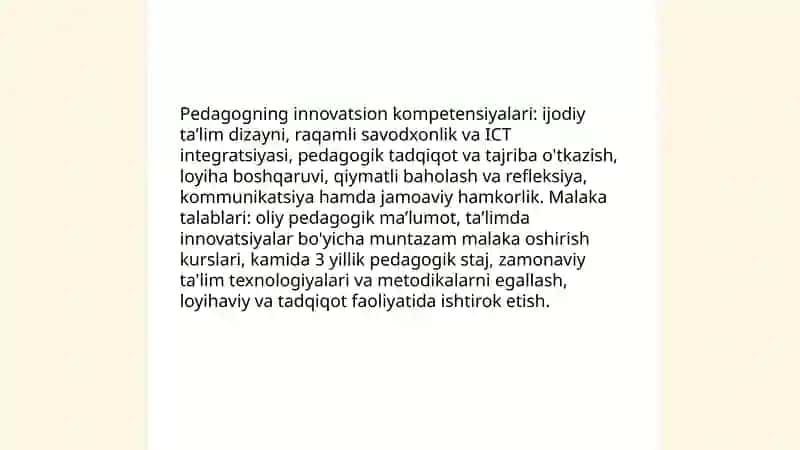 Pedagogining innovatsion faoliyati 4