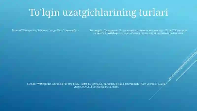To'Lqin O'Tkazgichlar (Volnovodlar) 4