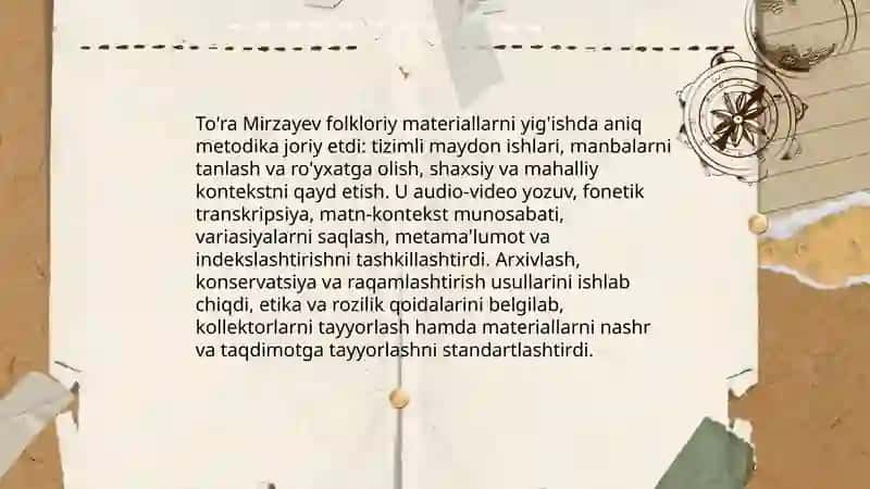 Tõra Mirzayevning ôzbek folklorshunosligiga qõshgan hissasi 4