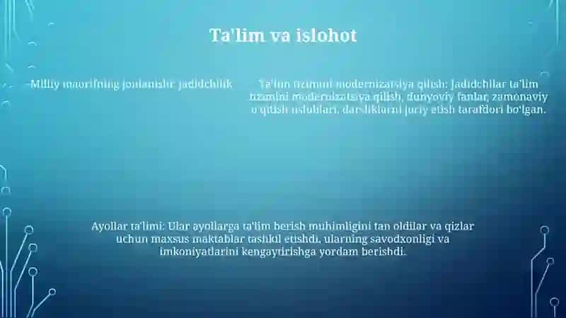 Milliy Davlatchilikni Barpo Etishdagi Harakatlar: Jadidchilik 4