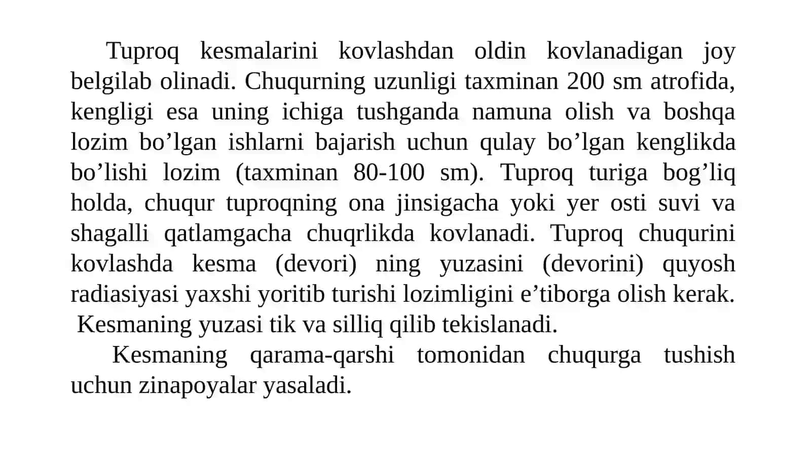 Tu-proq kesmasini qazish usullari va texnikasi 4