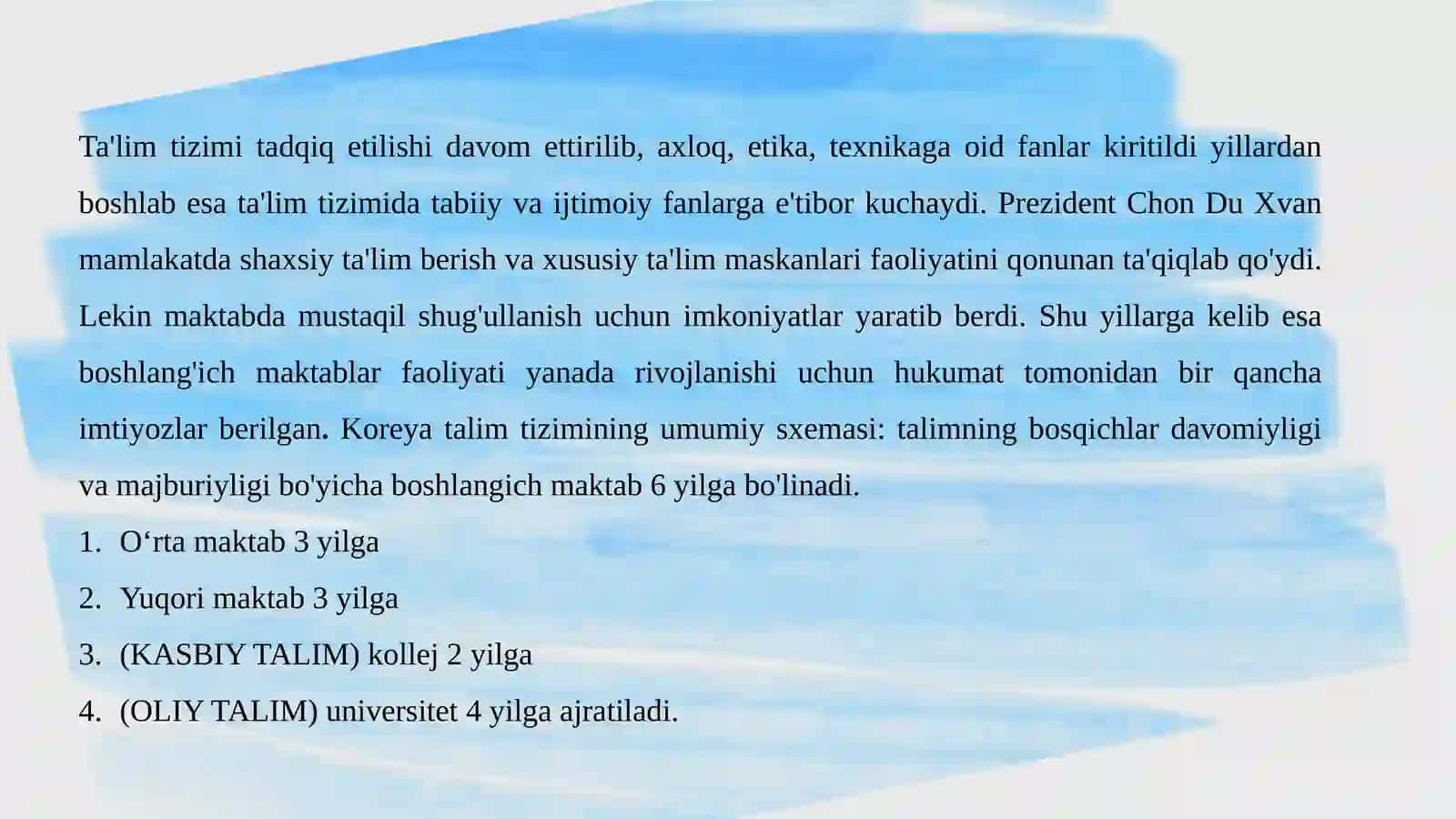 HOZIRGI JAHON MAMLAKATLARI TA`LIM TIZIMI VA BOSHLANG`ICH TA`LIMNING RIVOJI 4