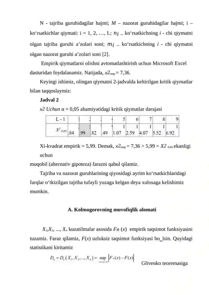 ENG QUVVATLI ME'ZONLAR. NEYMAN-PIRSON MEZONI, KOLMAGOROV MEZONI 4