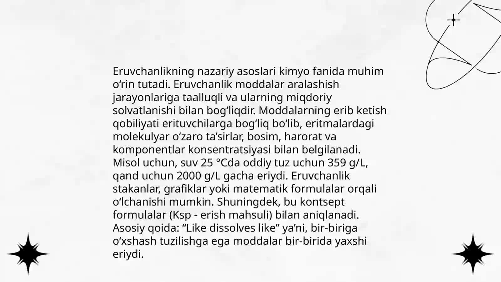 Eruvchanlik haqida tushuncha.DF boʻyicha eruvchanlikni aniqlash 4