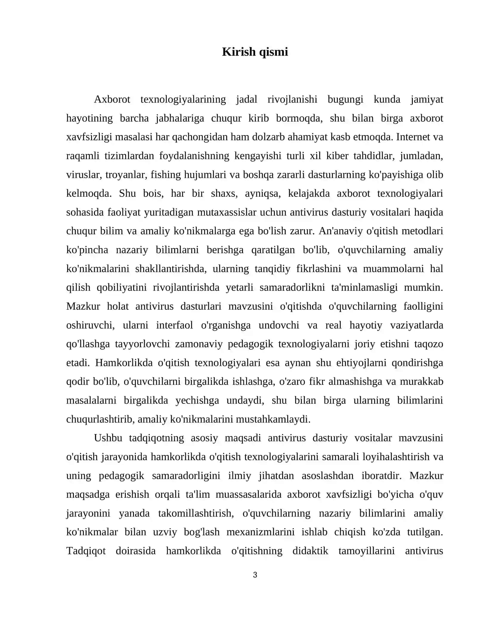 Antivirus dasturiy vositalar mavzusini o’qitishda hamkorlikda o’qitish texnologiyalari orqali o’qitishni loyihalshtirish 4