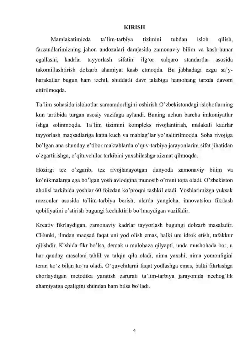 "So‘z turkumlari" mavzusida 4