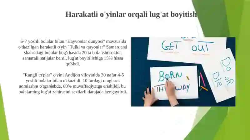 Maktabgacha yoshdagi bolalar bilan lugʻat ishini olib borish usullari 4