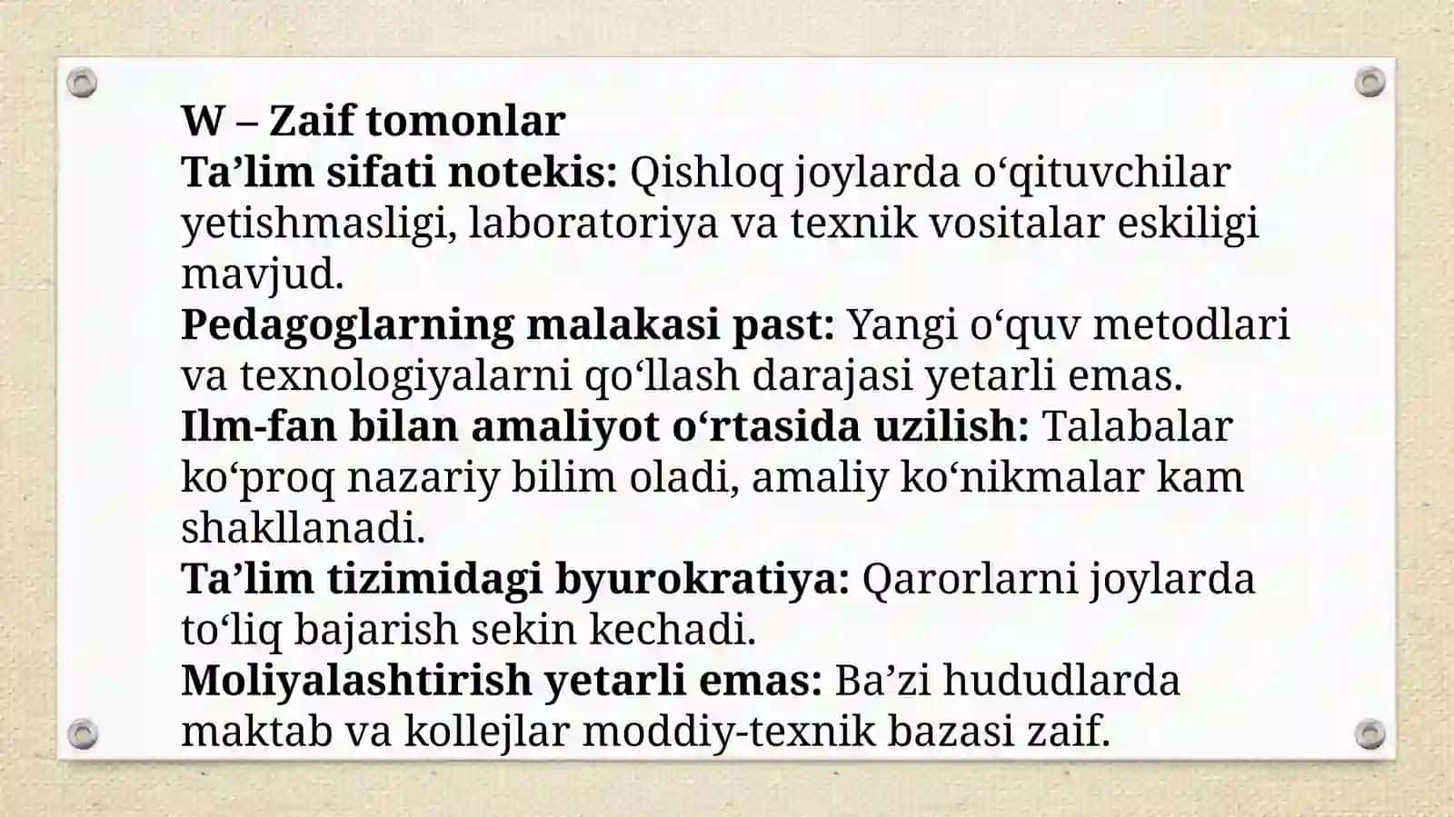 O‘zbekiston Respublikasining ta’lim sohasidagi davlat siyosati mazmuni 4
