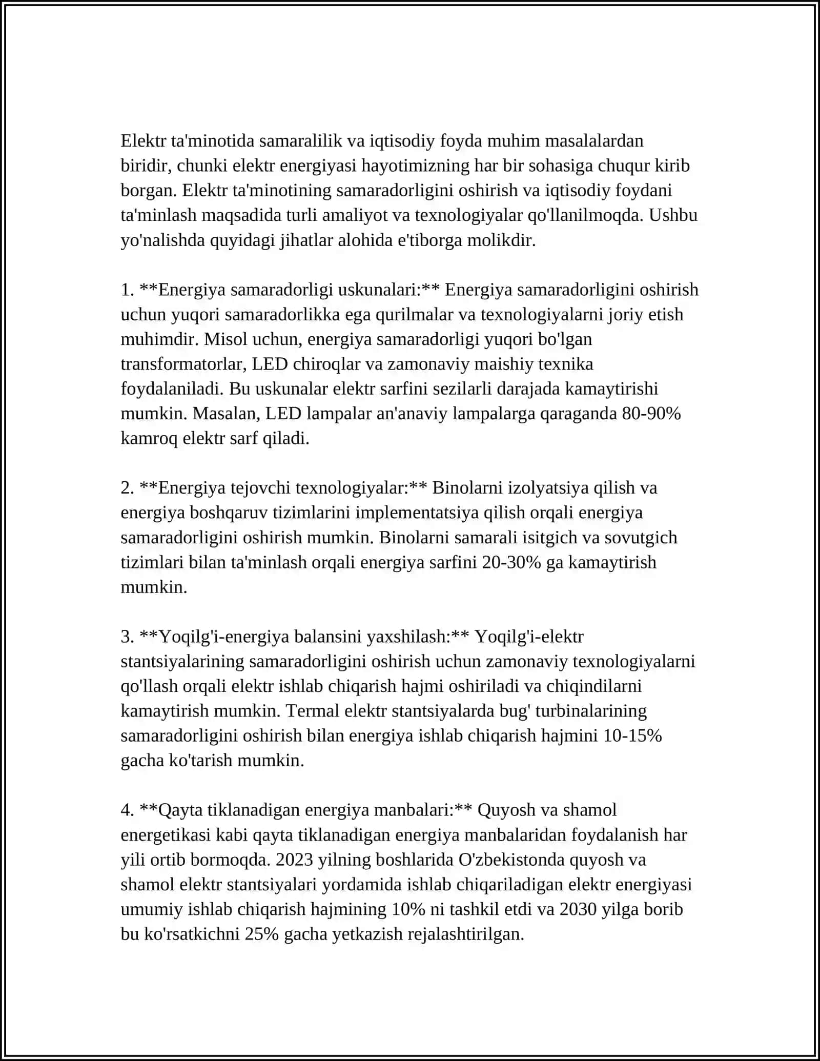 ELEKTR TA’MINOTI TIZIMLARIDA OPTIMAL REAKTIV QUVVATNI KOMPENSATSIYALASHNING IQTISODIY JIHATLARI 4