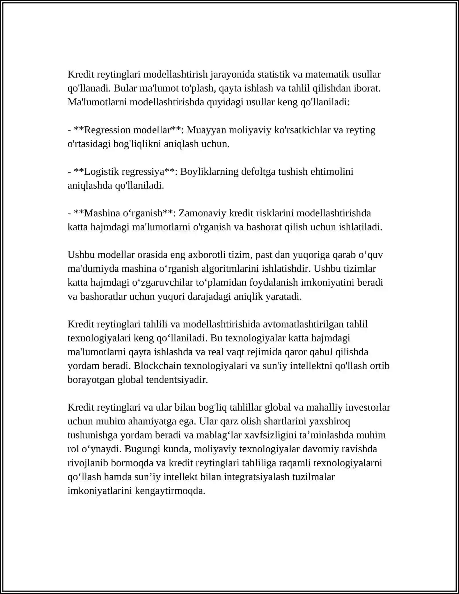 MOLIYA-KREDIT OPERSIYALARINI MODELLASHTIRISH 4