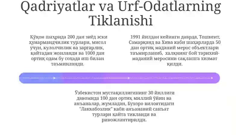 Ўзбекистон Мустақиллиги Йилларида Миллий Урф-Одатлар, Анъаналар ва Қадриятларнинг Тикланиши 4