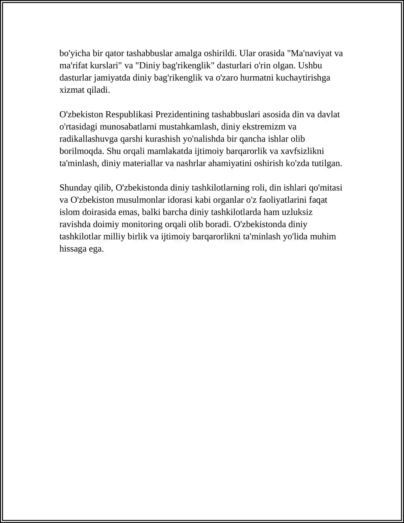 O‘ZBEKISTON RESPUBLIKASI OLIY TA’LIM FAN VA INNOVATSIYA VAZIRLIGI MUHAMMAD AL-XORAZMIY NOMIDAGI TOSHKENT AXBOROT TEXNOLOGIYALARI UNIVERSITETI URGANCH FILIALI MUSTAQIL ISH 4