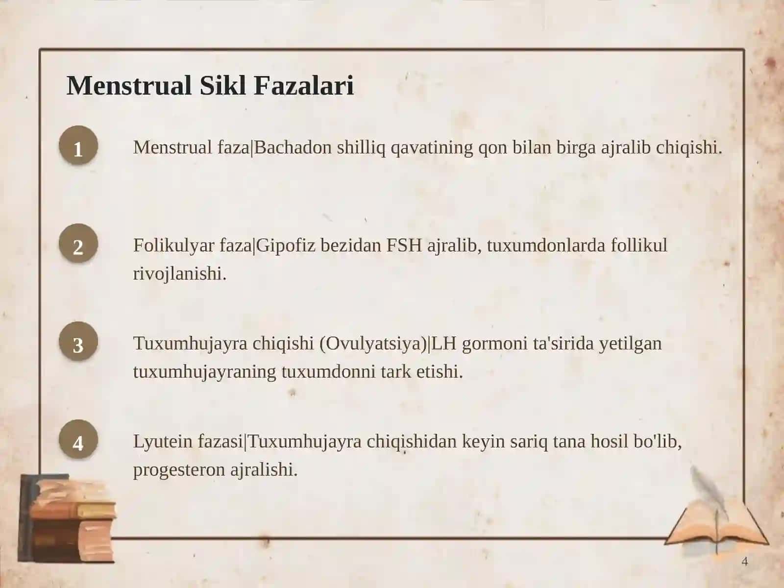 Ayol Reproduktiv Salomatligi: Bachadon va Sut Bezi Anatomiyasi va Fiziologiyasi 4