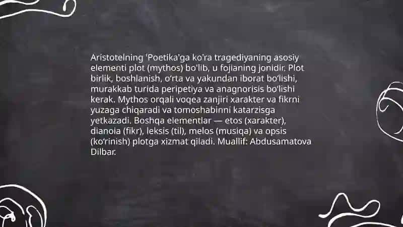 Aristotelning "Poetika" asari va so'z san'ati 4