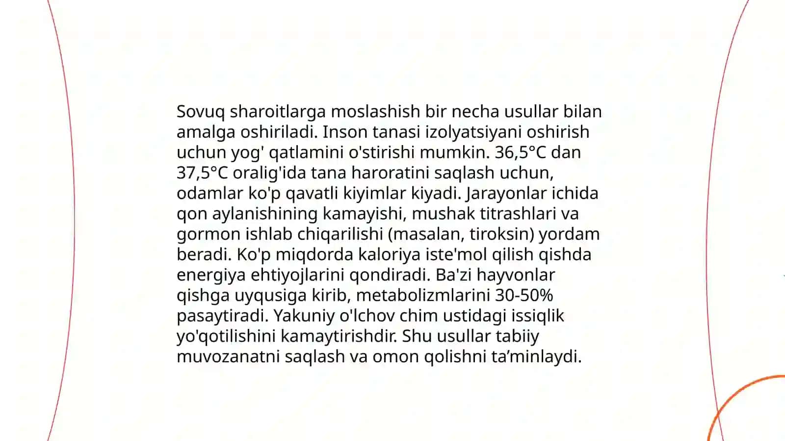 Sovuqa issiqligni va balandlgi adabtatsiya jaryonlarga moslashish ko'nikmlarni egalash 4