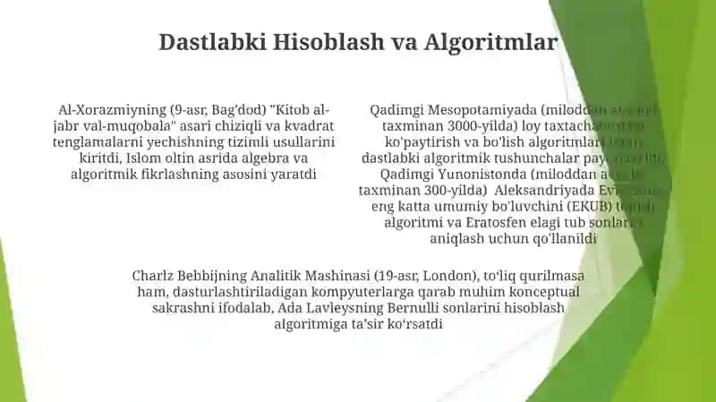 Zamonaviy Algoritmlarni Lohiyalash va Tahlil qilish 4