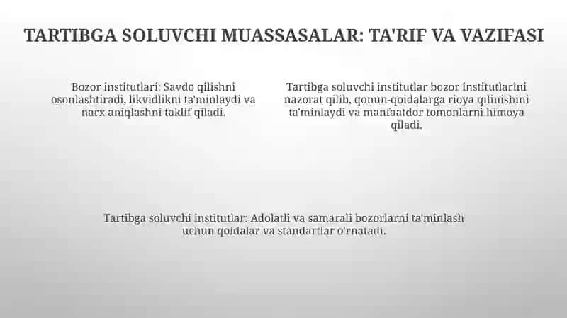 Tartibga soluvchi va Bozor Instituti O'rtasidagi O'zaro Hamkorlik 4