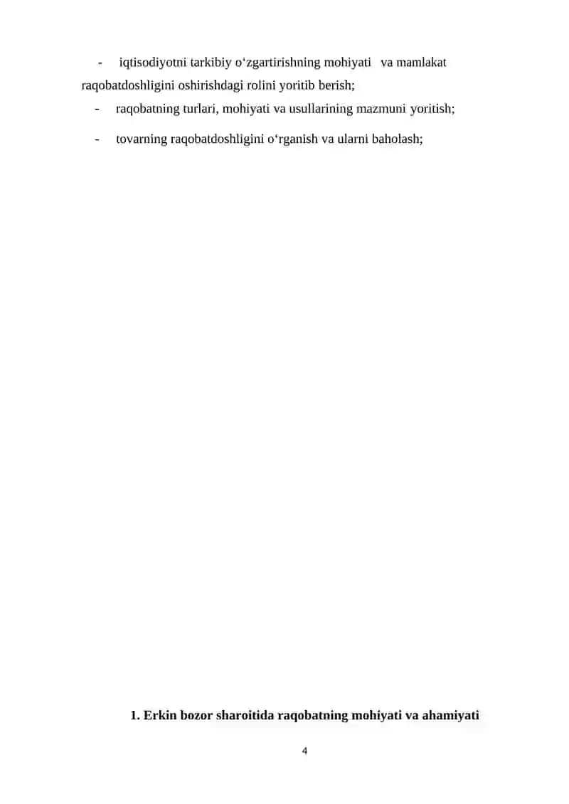 Raqobatning turli modellarida narxning shakllanish xususiyatlari 4