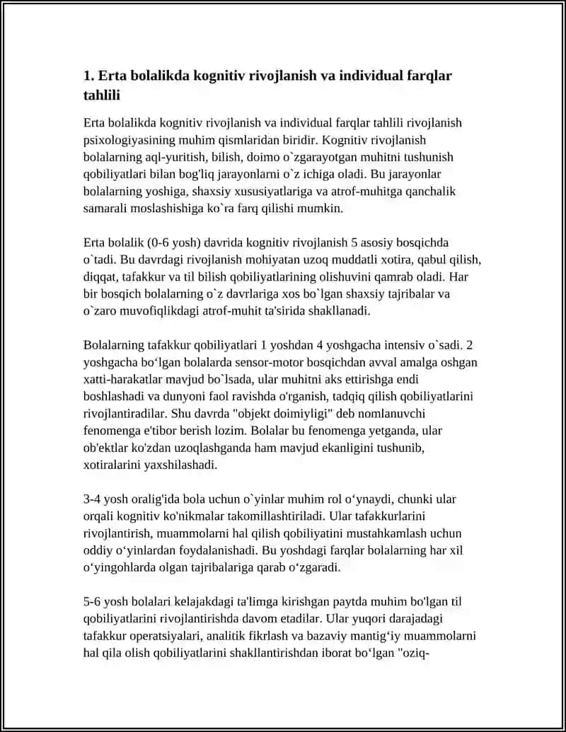 RIVOJLANISHNING YOSHGA OID VA INDIVIDUAL XUSUSIYATLARIGA OID TADQIQOTLAR TAHLILI 4