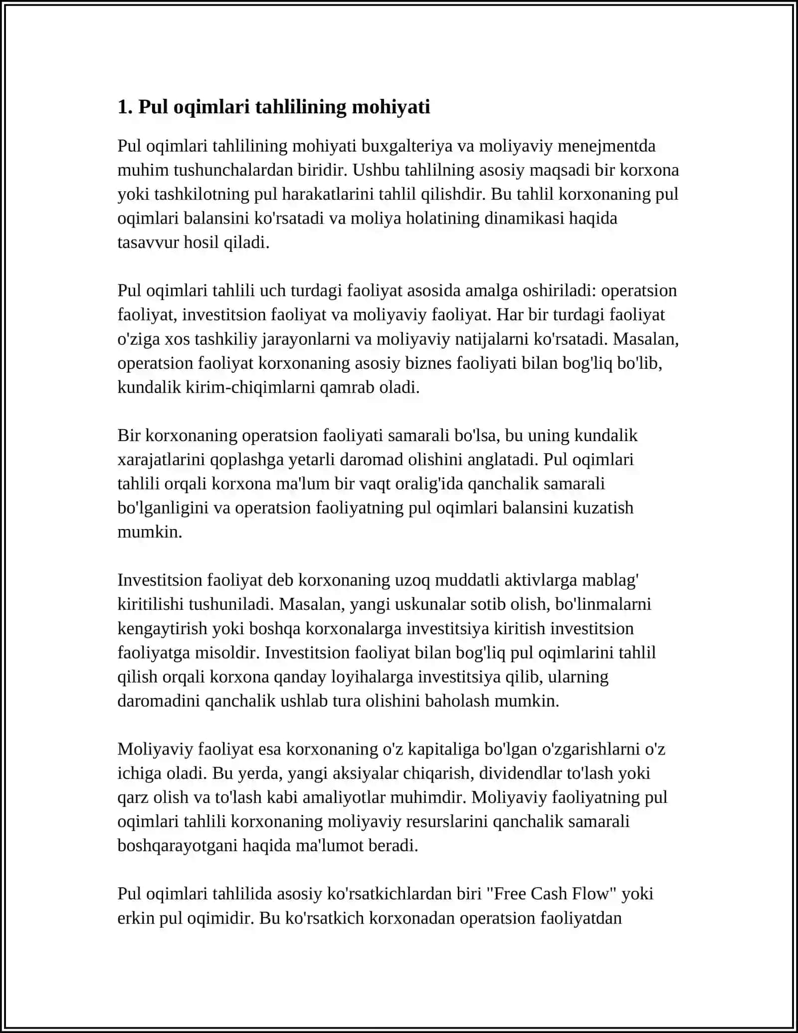 Moliyaviy Faoliyatdan Pul Oqimlari Tahlili 4