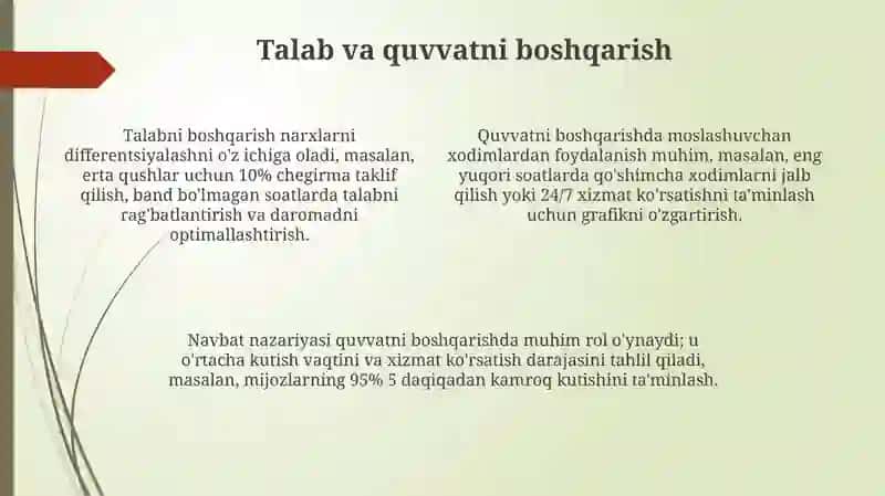 Xizmatlar sohasida operatsiyalarni boshqarish 4