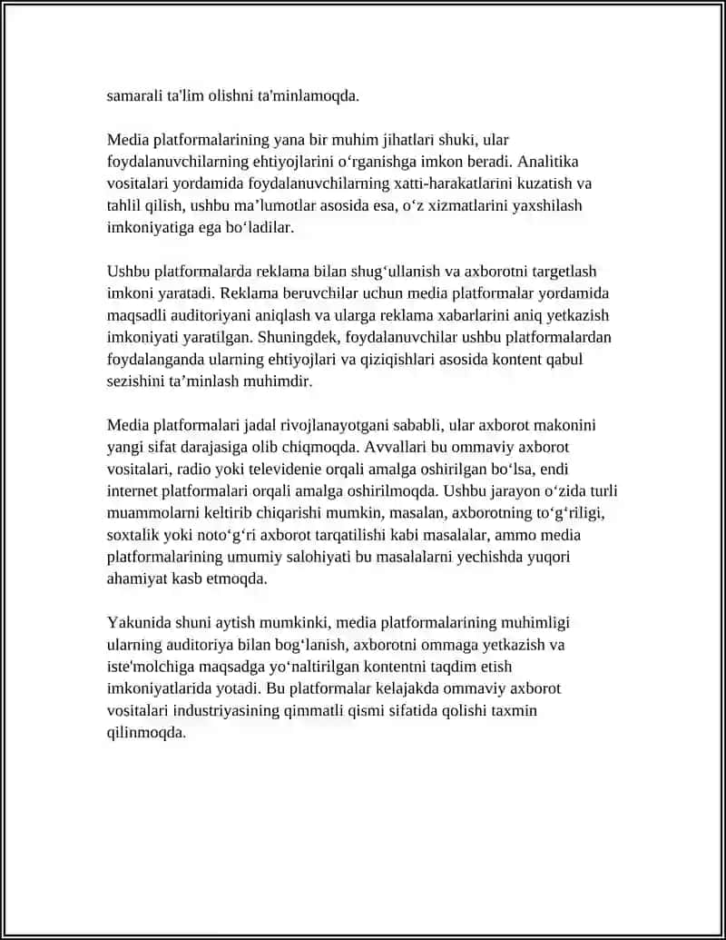 MEDIA PLATFORMALARINI TUSHUNCHASI 4