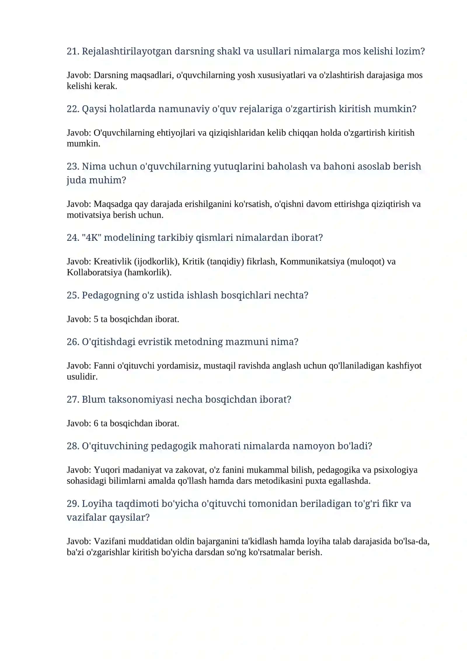 Pedagogik mahorat va Kasb standarti: Attestatsiya-2026 uchun maxsus qo'llanma 4