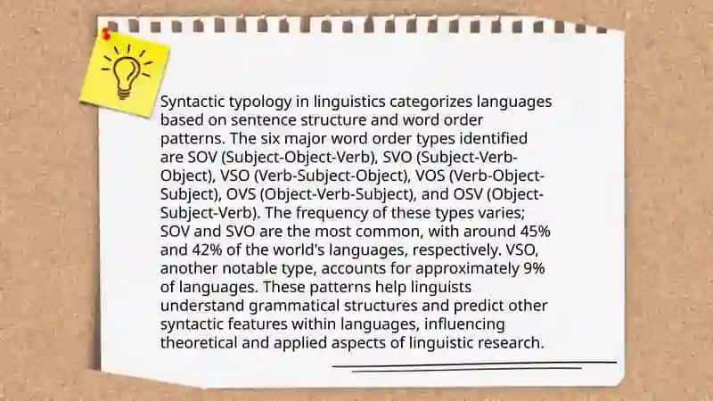 Subject matter of linguistic typology 4