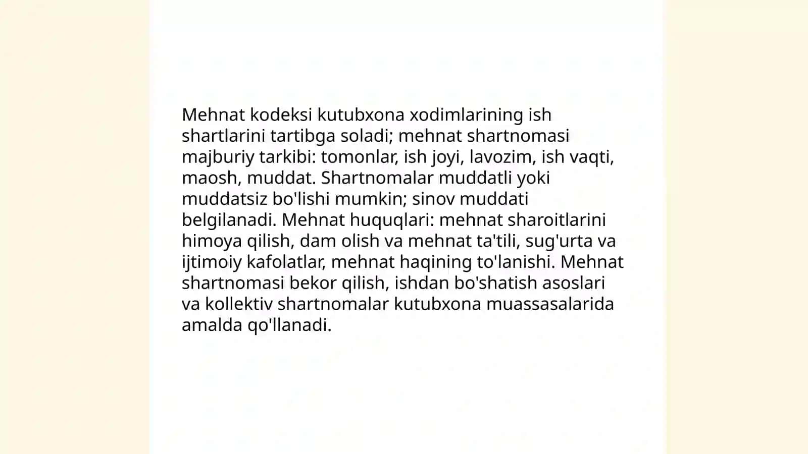 Kutubxona -axborot muassasalarida kadrlar siyosatini amalga oshirishning huquqiy asoslari 4