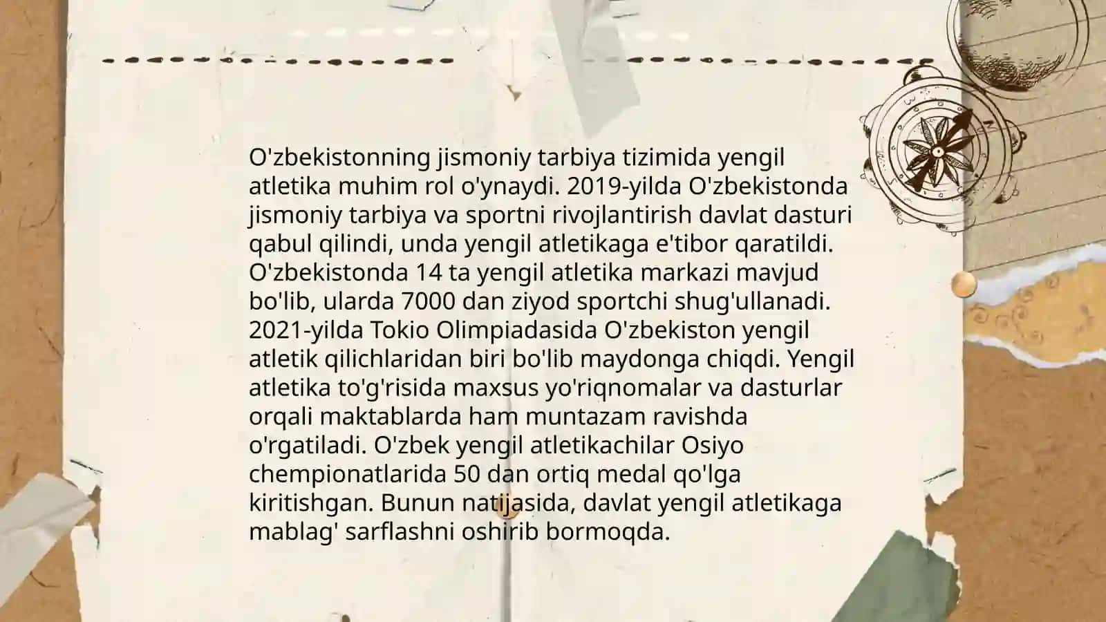 Yengil atletikaning tarixi va rivojlanishi O'zbekistonda 4