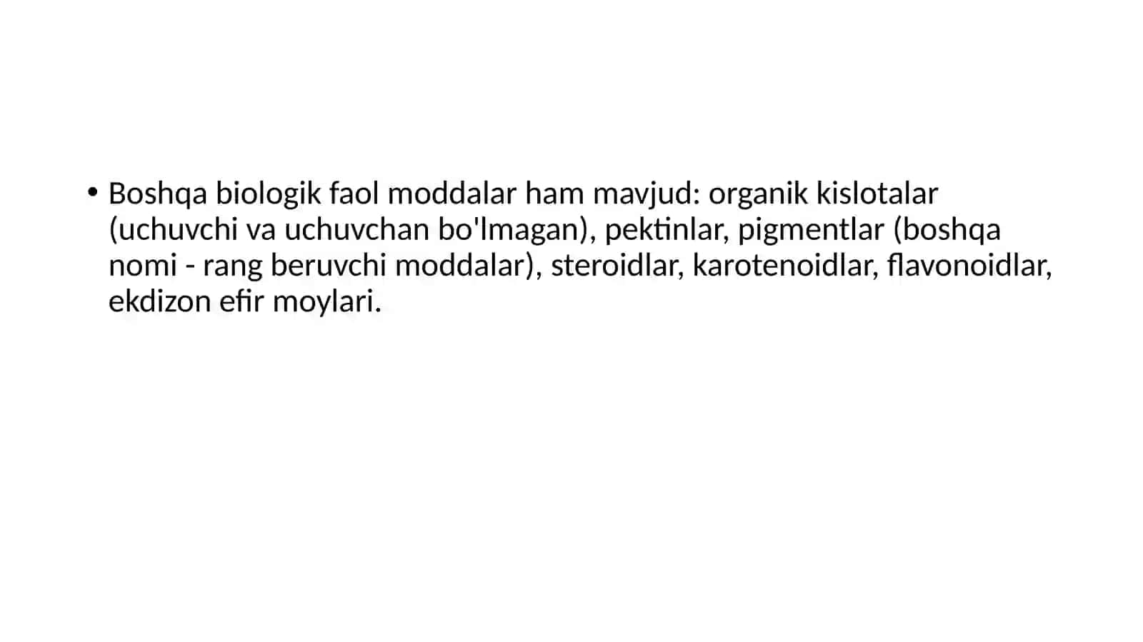 Biologik faol moddalar klassifikatsiyasi, tuzilishi va funksiyalari 4