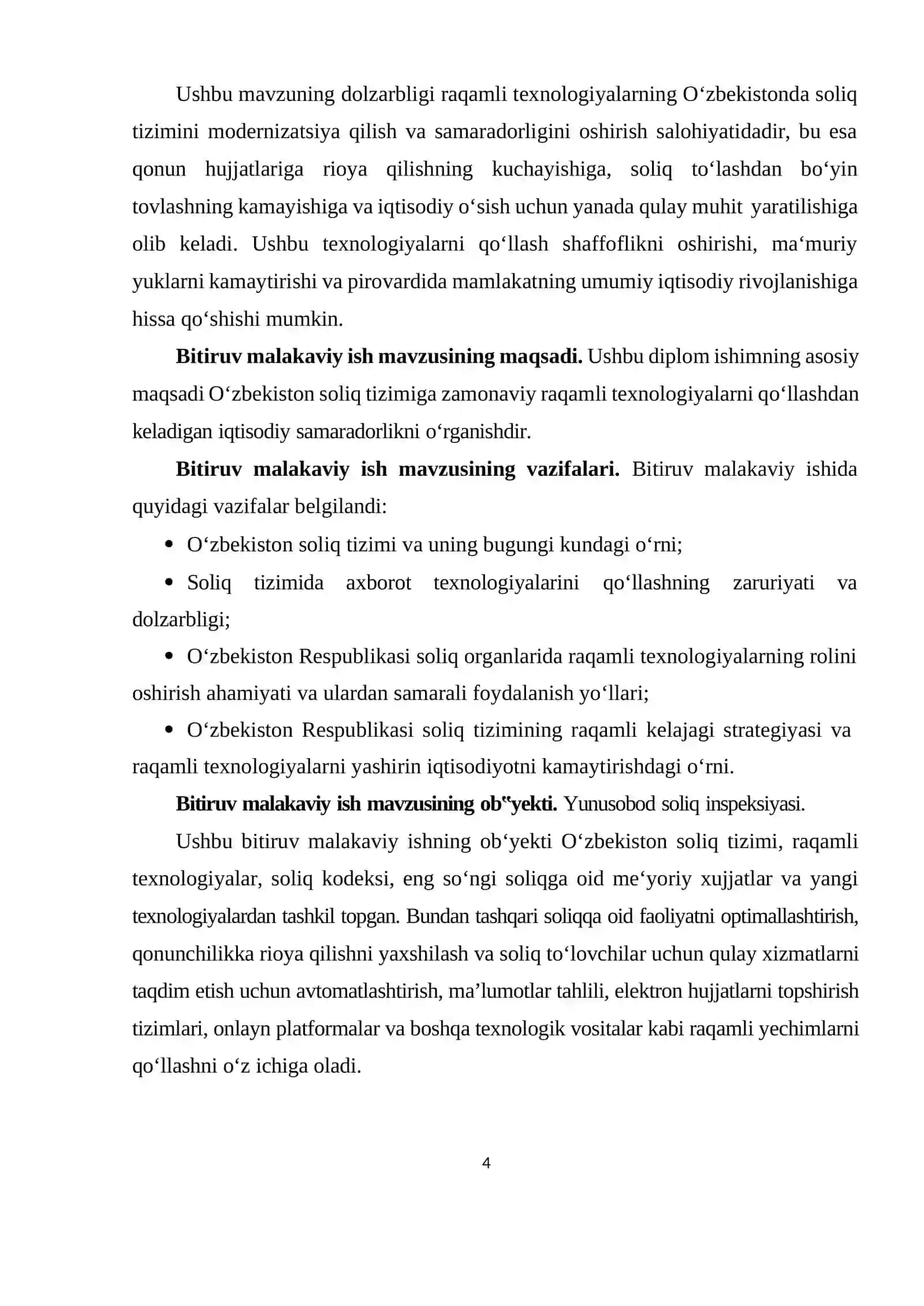 O’zbekiston soliq tizimida zamonaviy raqamli texnologiyalar va ulardan foydalanish 4