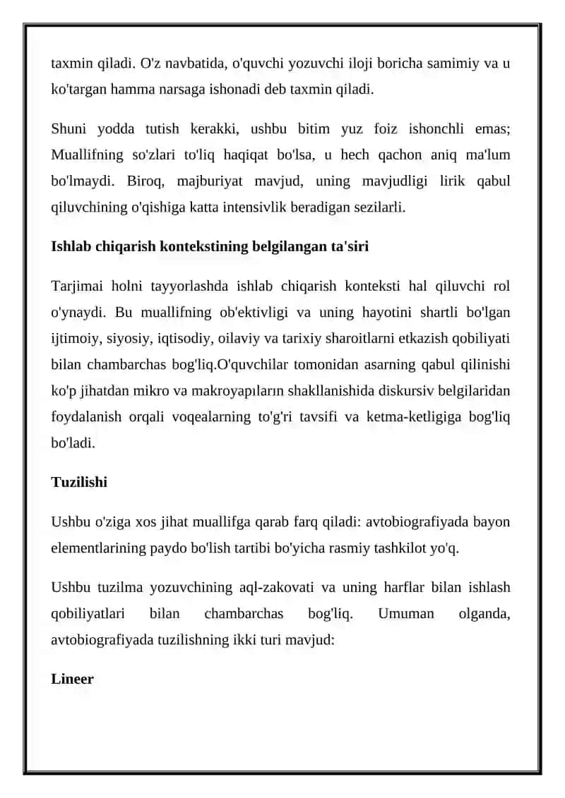 ARIZA VA TARJIMAI HOLNING ZARURIY QISMLARI VA YOZISH NAMUNALARI 4