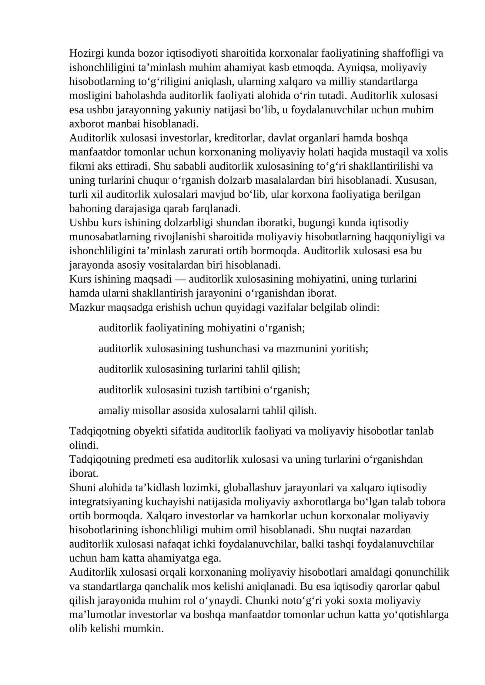 Auditorlik xulosasi va uning turlari 4