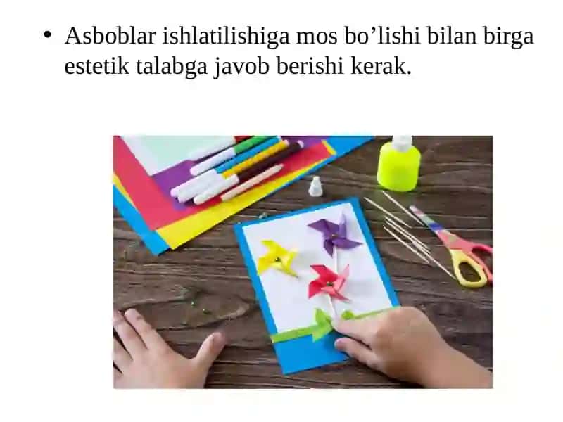 Applikatsiya ishlari uchun ashyo va jixozlar 4