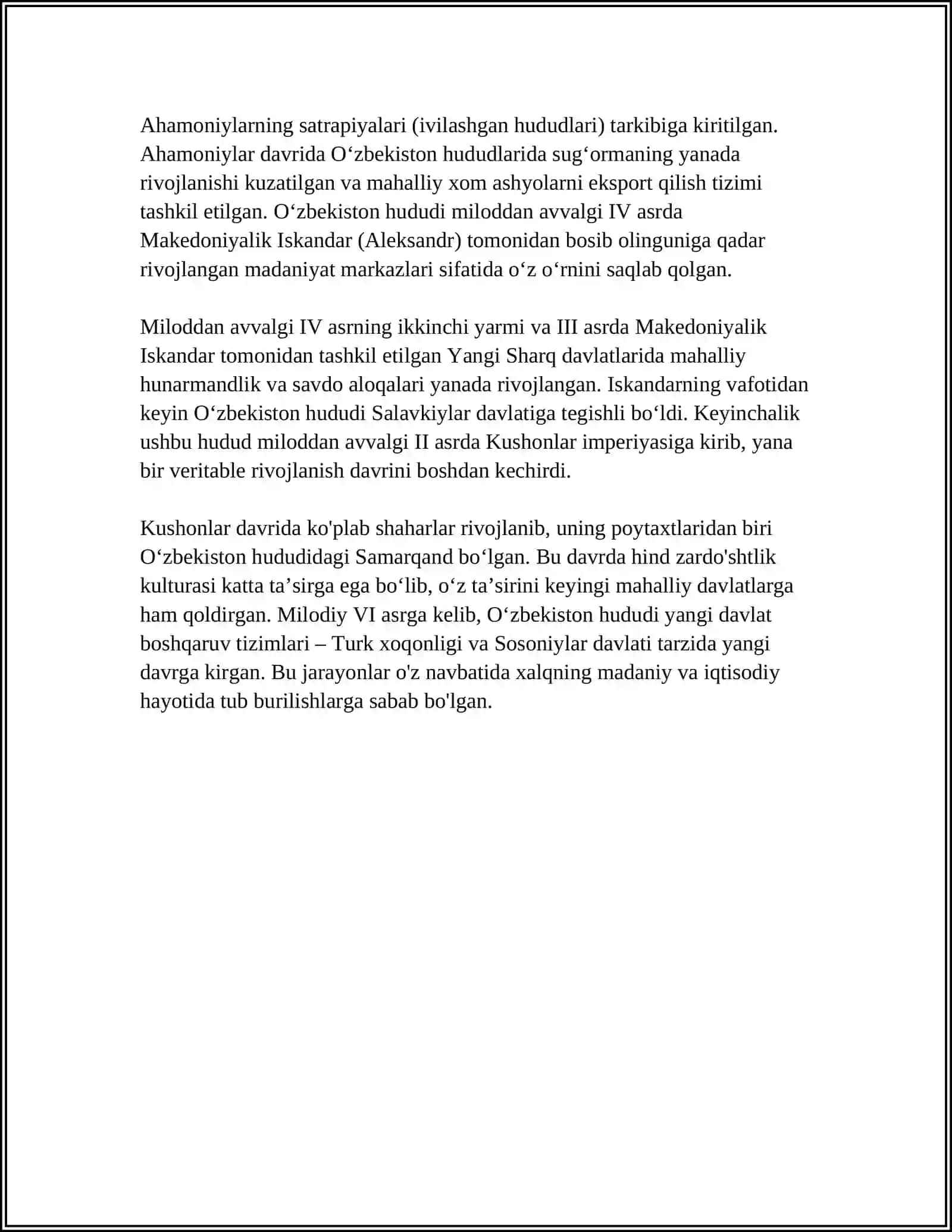 OʻZBEKISTON DAVLATCHILIGINING SHAKLLANISHI VA TARAQQIYOT BOSQICHLARI 4