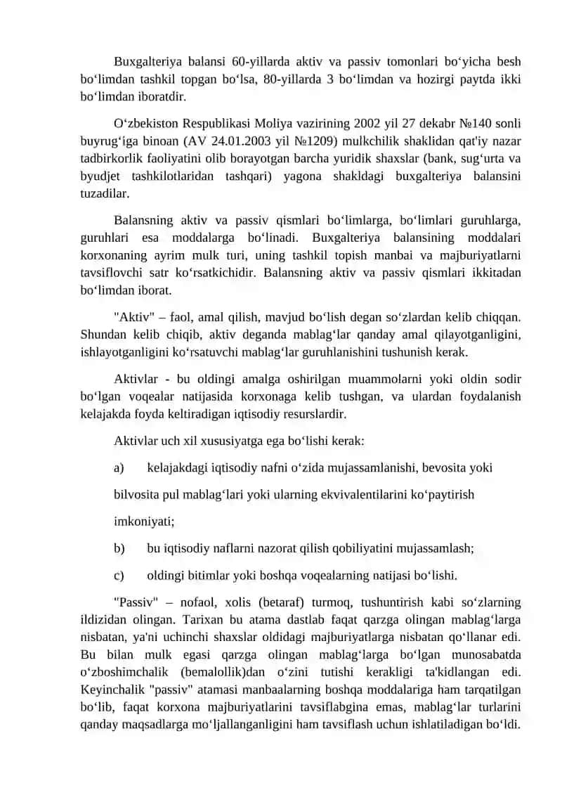 Buxgalteriya balansi va uning tarkibi 4