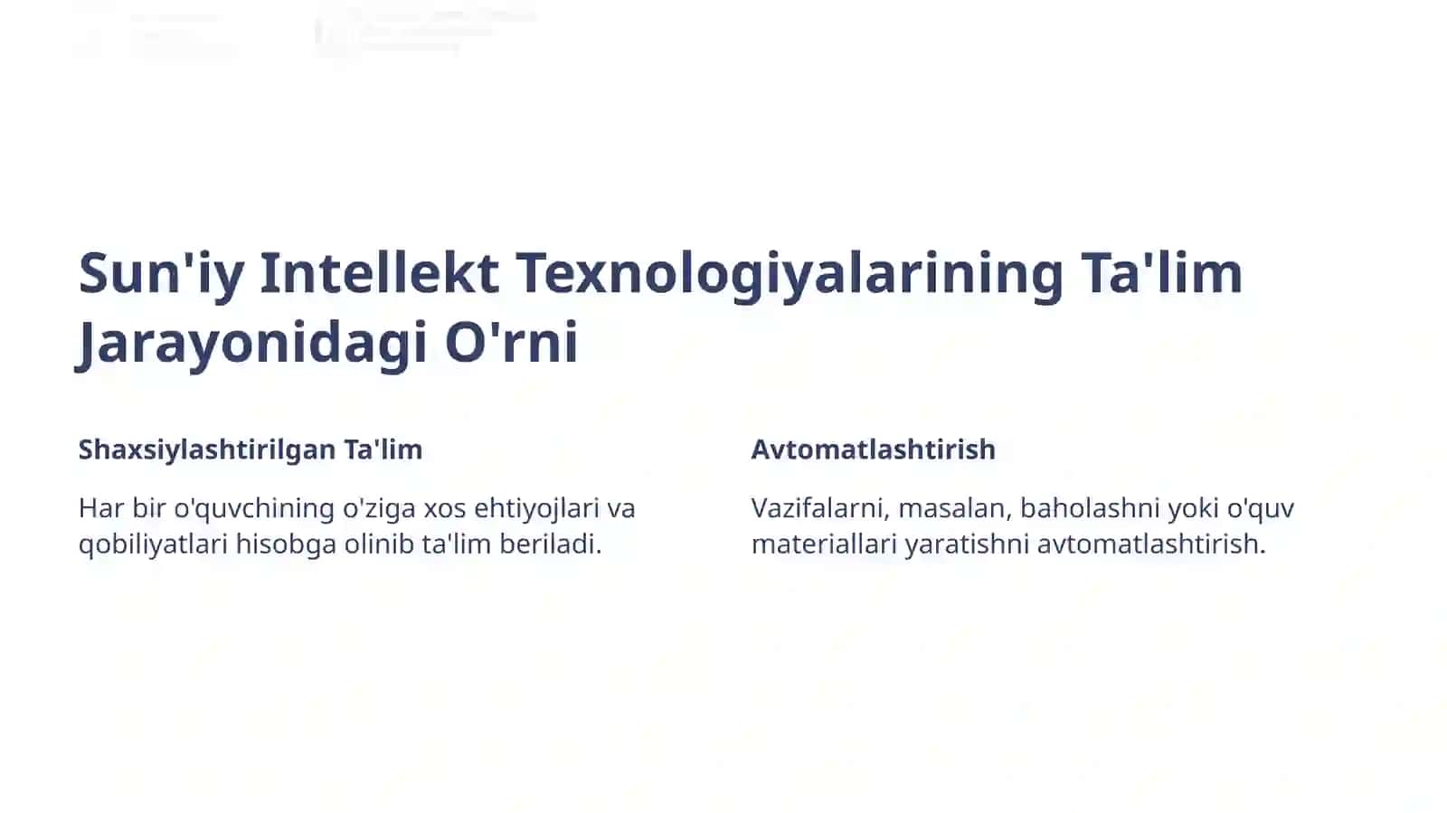 Sun’iy Intellekt Texnologiyalarining Ta'lim Jarayonidagi O'rni 4